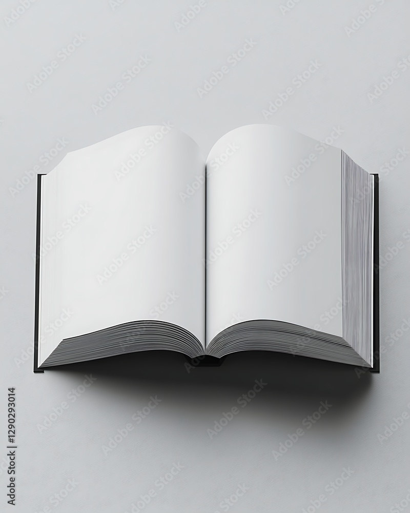 Open book, blank pages, studio, neutral background Open book, blank pages, studio, neutral background