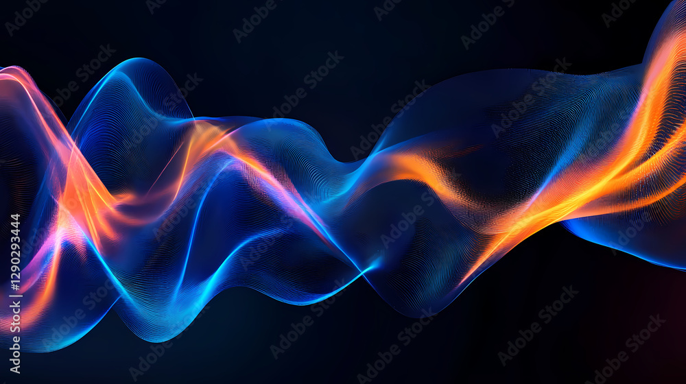 Abstract blue and orange flowing wave pattern Abstract blue and orange flowing wave pattern