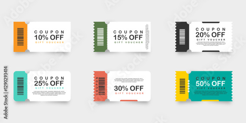 Discount Coupon Vector Set Illustration vector
