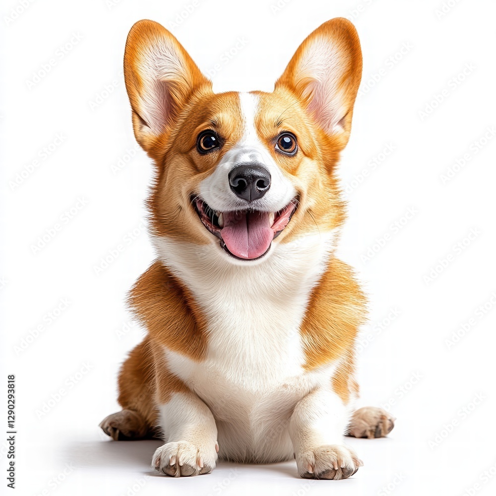 Adorable corgi dog posing charmingly with its distinctive features and playful attitude on a bright background Adorable corgi dog posing charmingly with its distinctive features and playful attitude on a bright background