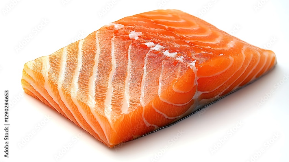 Fresh Salmon Fillet on White Background Fresh Salmon Fillet on White Background