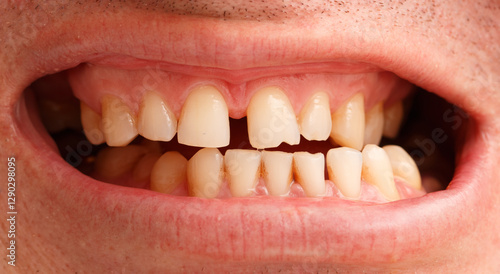 Konstfotografi A man's mouth is open with a gap between his teeth