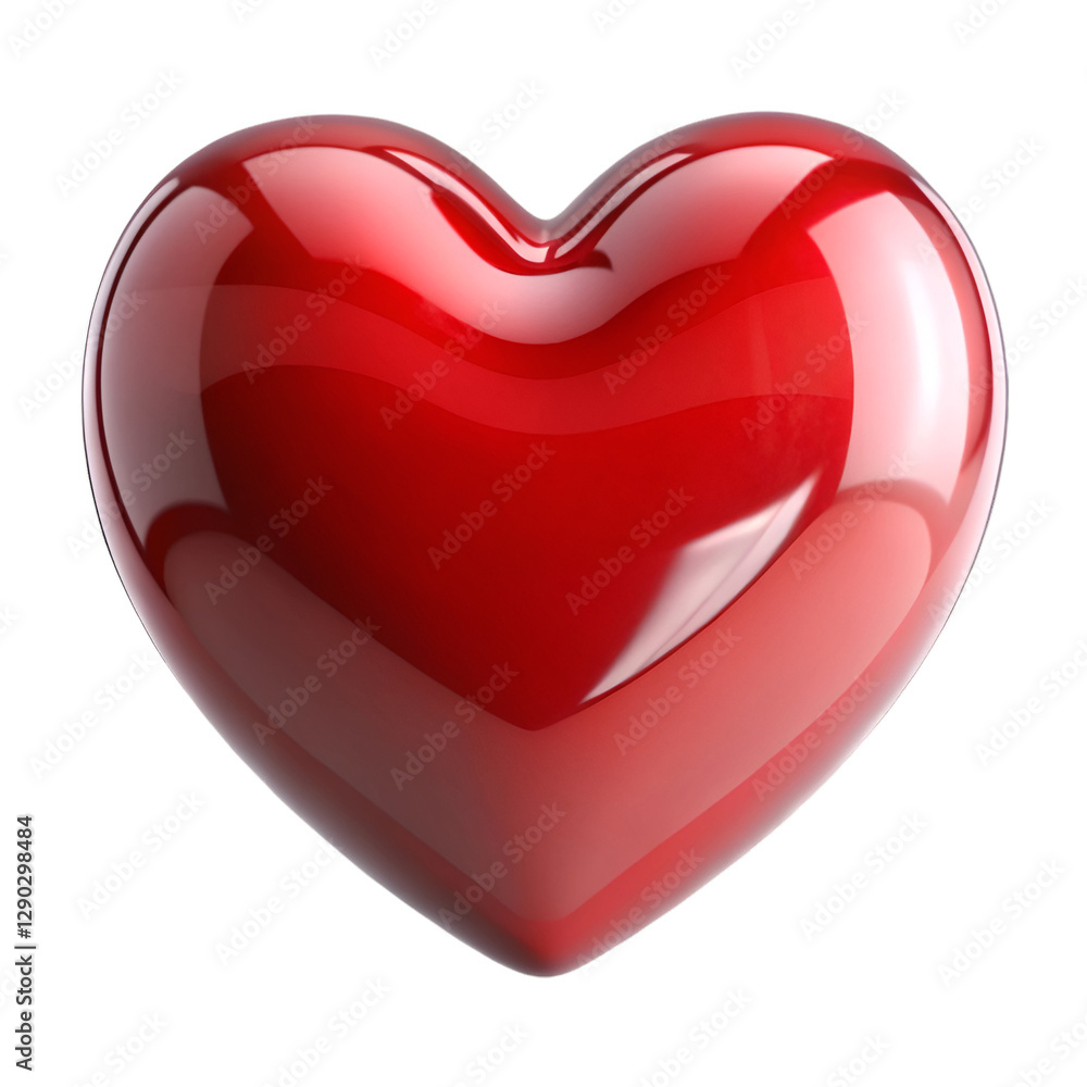 Glossy shiny red heart shaped isolated on transparent background Glossy shiny red heart shaped isolated on transparent background