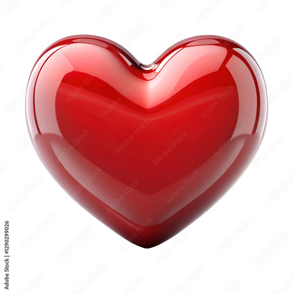 Glossy shiny red heart shaped isolated on transparent background Glossy shiny red heart shaped isolated on transparent background