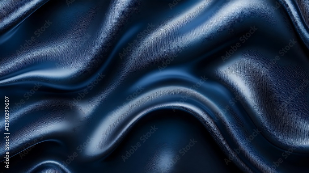 Obraz premium Dark blue silk waves, abstract background