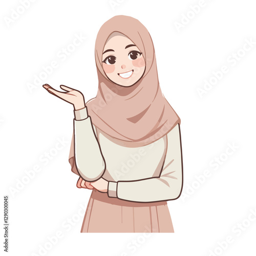vector of friendly Muslim characters greeting the month of Ramadan