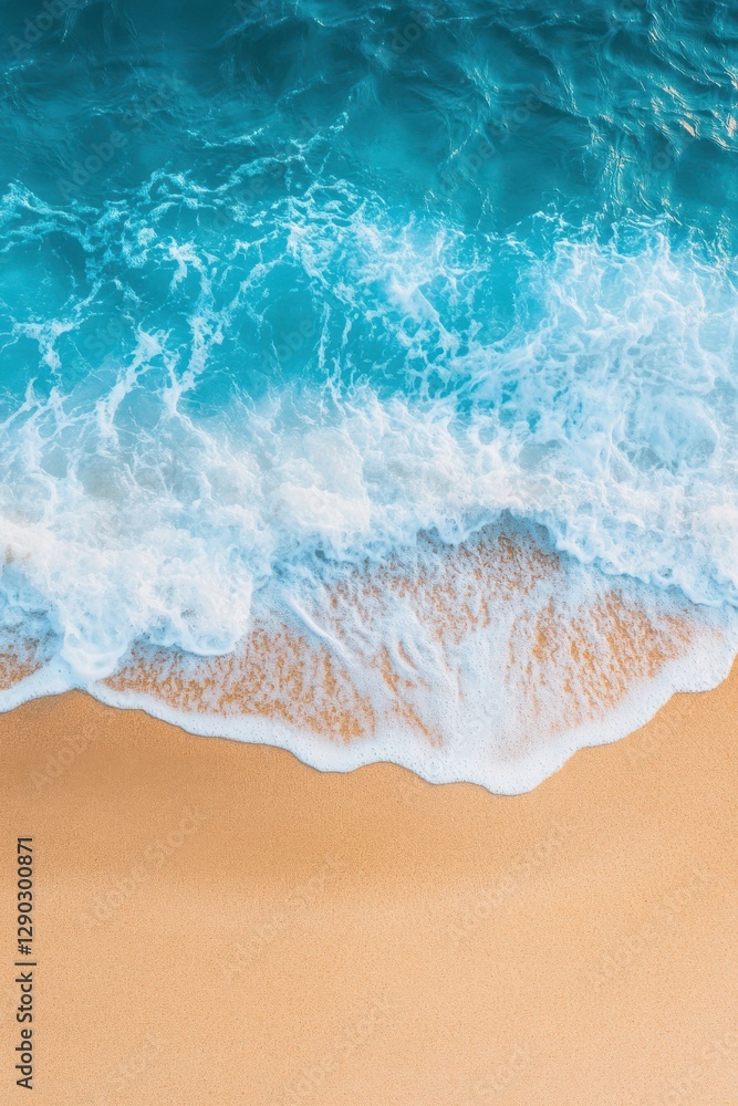 custom made wallpaper toronto digitalBeach Sand and Blue Waves, Top View.