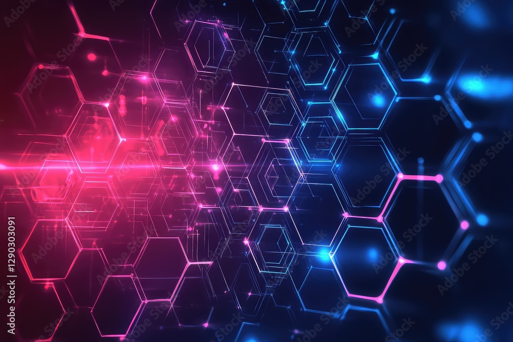 A futuristic technology banner with interconnected hexagons and a cyber theme. A futuristic technology banner with interconnected hexagons and a cyber theme.