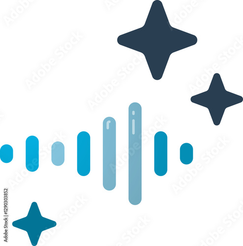 AI voiceover flat icon