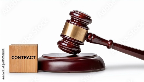 Legal Agreement: A gavel strikes a wooden block labeled 