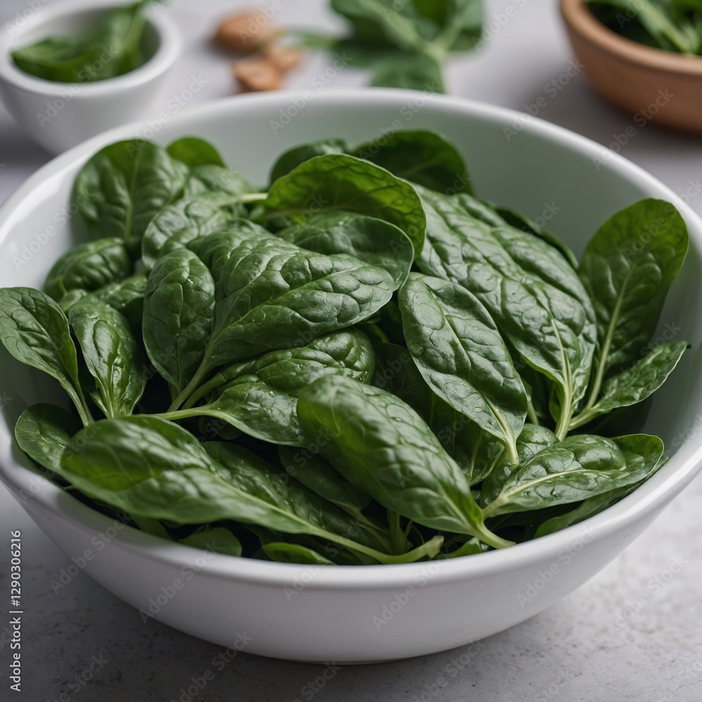 fresh spinach leaves in bowl fresh spinach leaves in bowl