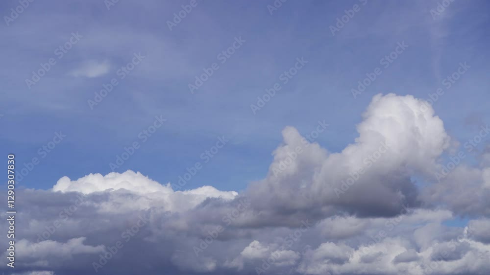 Floating Cumulus Clouds Under a Vibrant Blue Sky Floating Cumulus Clouds Under a Vibrant Blue Sky