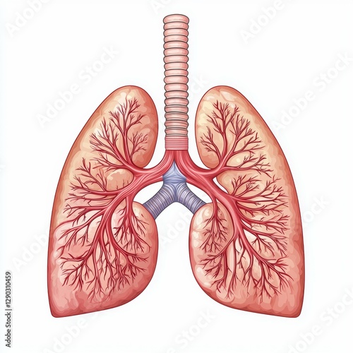 Wallpaper Mural Detailed Anatomical Illustration of Human Lungs Depicting Structure and Function of Respiratory System in Vibrant Colors Torontodigital.ca