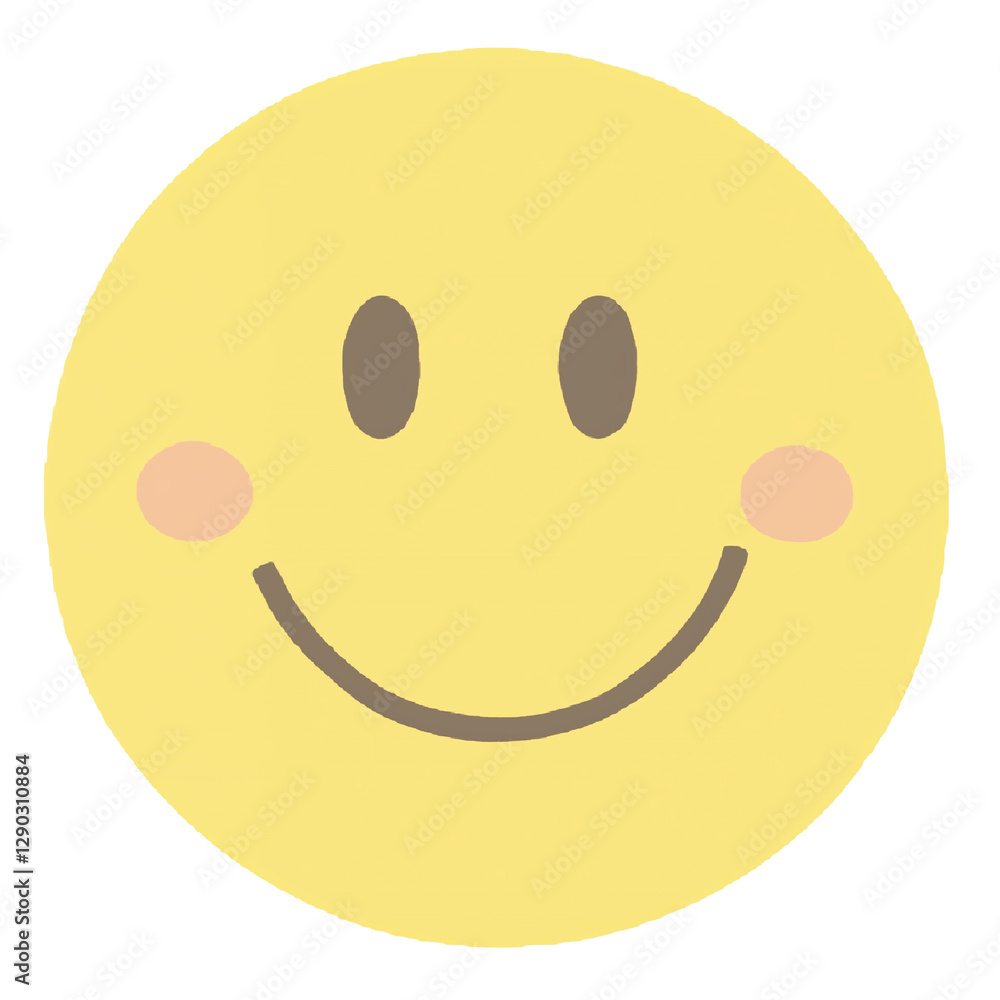 Fototapeta premium Happy Smiley Face with Blush on Minimalist Design