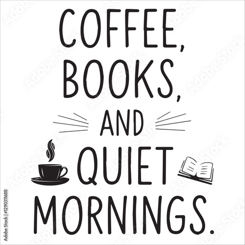 coffee and book t-shirt design.