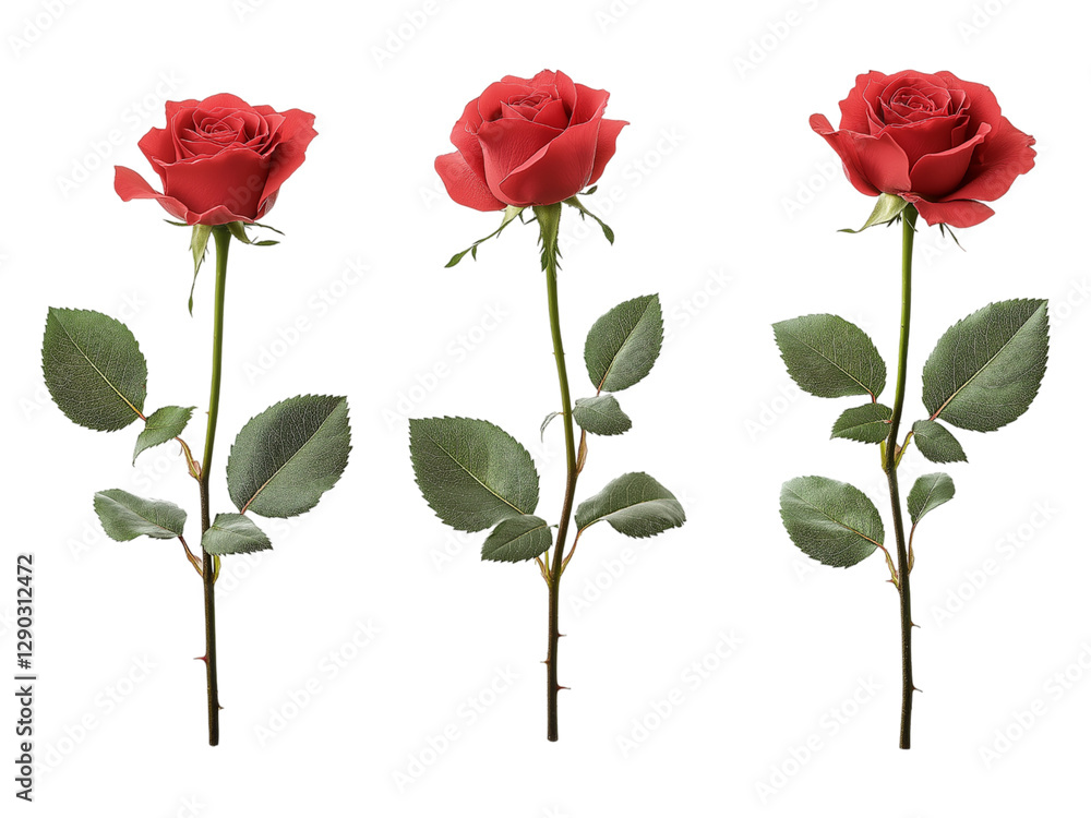 Naklejka premium Rose isolated on white background, full depth of field