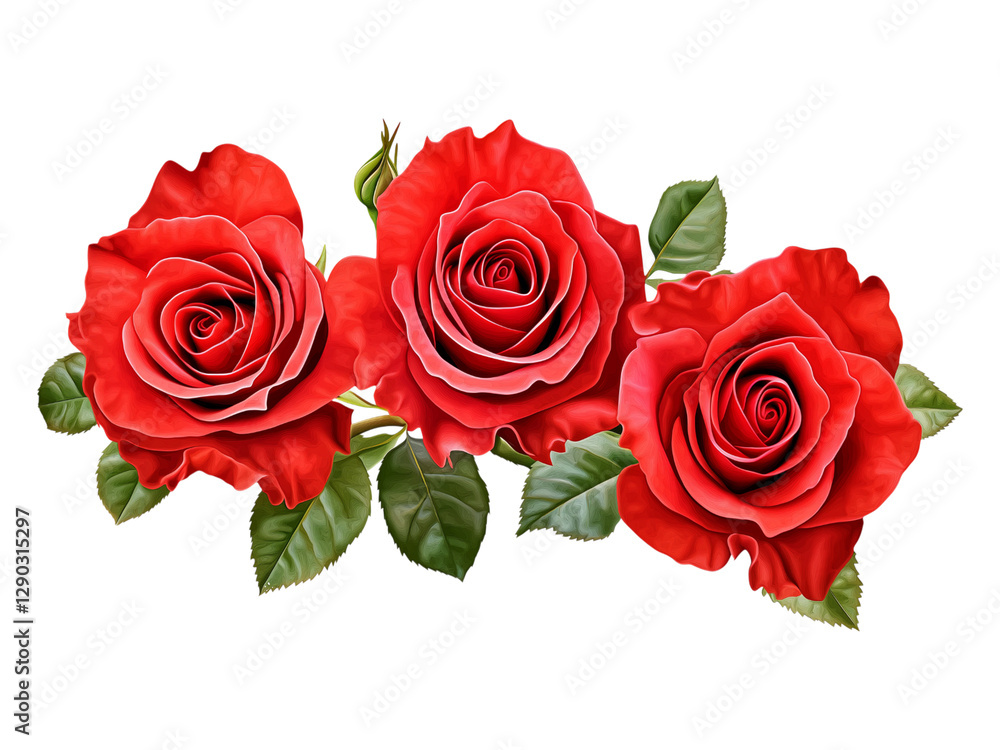 Rose isolated on white background, full depth of field Rose isolated on white background, full depth of field