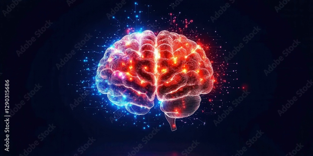 custom made wallpaper toronto digitalFuturistic Brain Concept with Neon Colors and Digital Effects