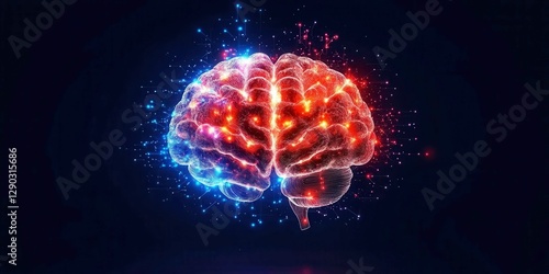 Wallpaper Mural Futuristic Brain Concept with Neon Colors and Digital Effects Torontodigital.ca