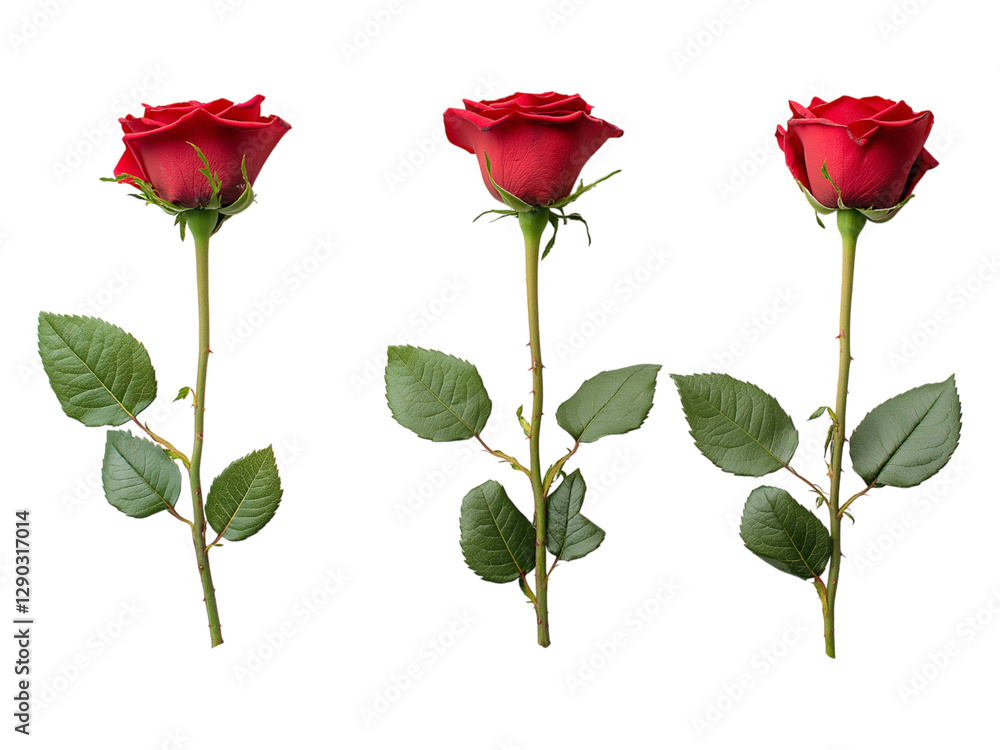 Rose isolated on white background, full depth of field Rose isolated on white background, full depth of field