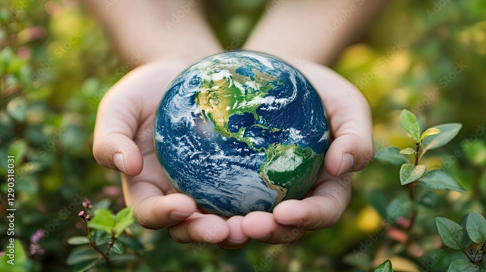 Hands Holding Earth for Environmental Protection Hands Holding Earth for Environmental Protection