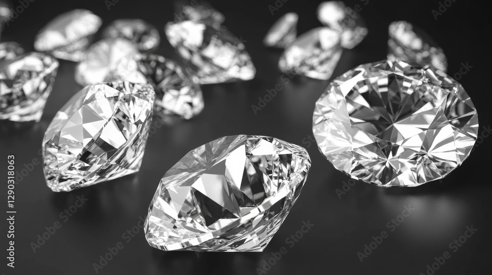 custom made wallpaper toronto digitalLot of brilliants falling on a black background. Lot of diamonds. 3d illustration
