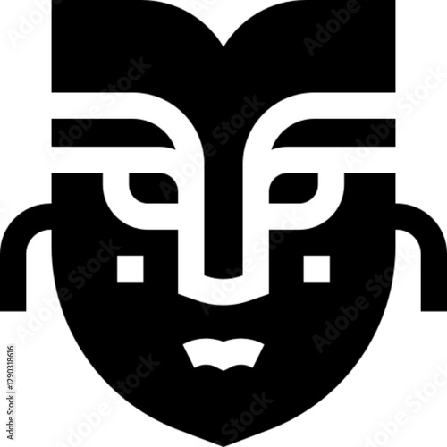 Vector line icon of a carnival mask, often worn during masquerade balls, Mardi Gras, and traditional festivals. Symbolizes mystery, elegance, celebration, and theatrical flair. Ideal for event posters
