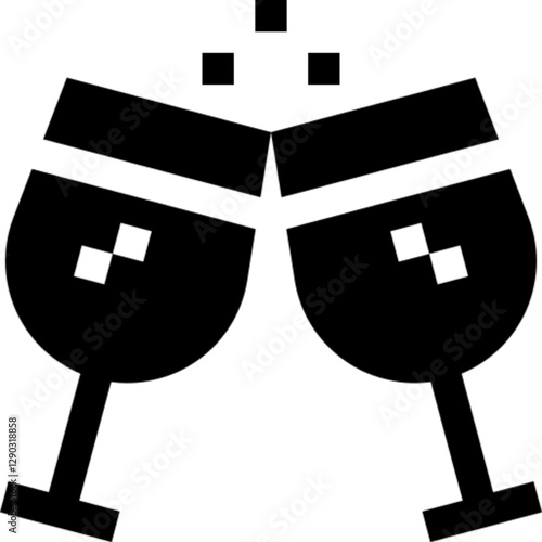Vector line icon of a spritz cocktail, typically served in a stemmed glass with bubbles or citrus garnish. Represents refreshing beverages, summer drinks, mixology, and Italian aperitifs. Perfect for 