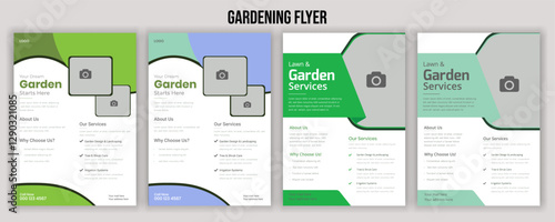 market place ready 2020 4Flyer design template for lawn and gardening services. Design of a poster leaflet for gardening and tree services. Agricultural business flyer template, magazine, co ARTBOARDS