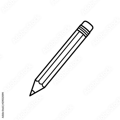 Sharp Pencil Icon: Simple illustration of a sharp pencil, ideal for educational projects and creative design.
