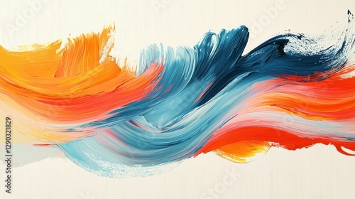 Vibrant abstract painting waves art studio digital artwork colorful artistic expression