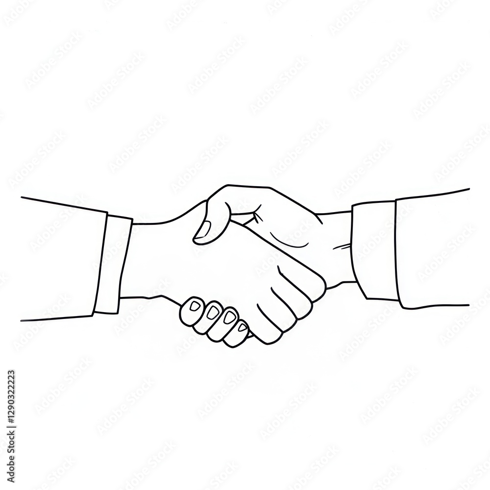 Handshake drawing collaboration illustration. Handshake drawing collaboration illustration.