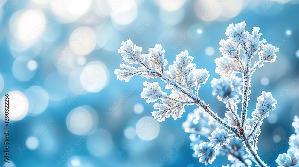 Frozen nature frosted branches in winter wonderland close-up tranquil dreamlike Frozen nature frosted branches in winter wonderland close-up tranquil dreamlike