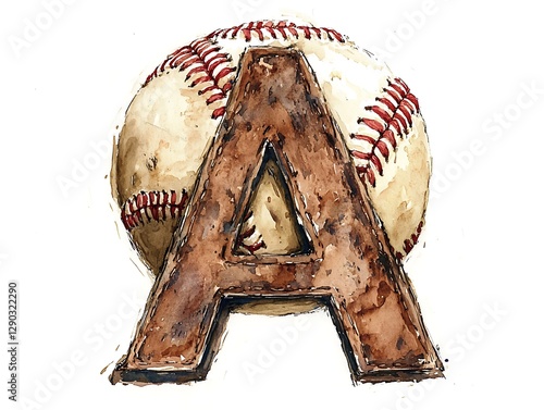 Baseball Letter A Design