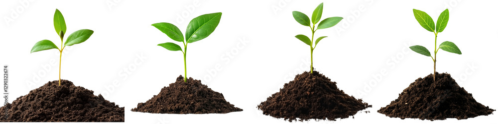 set of A small green seedling is growing from the ground, seedling from the ground, green seedling, the beginning of a tree, the birth of a small seedling, on a transparent backgrounds set of A small green seedling is growing from the ground, seedling from the ground, green seedling, the beginning of a tree, the birth of a small seedling, on a transparent backgrounds