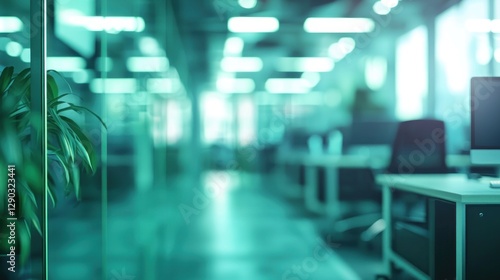 Wallpaper Mural Modern Office Interior: A Blurred View of Workspace Torontodigital.ca