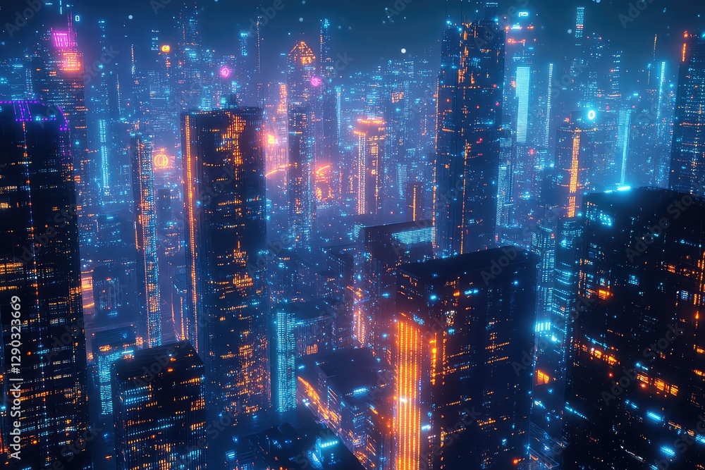 A glowing city powered by cloud computing, blockchain, and intelligent automation. A glowing city powered by cloud computing, blockchain, and intelligent automation.