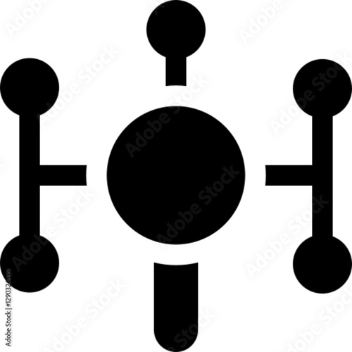 Vector line icon representing a digital or social network—featuring interconnected nodes symbolizing connectivity, data exchange, and communication. Ideal for use in UI UX design, web development, clo
