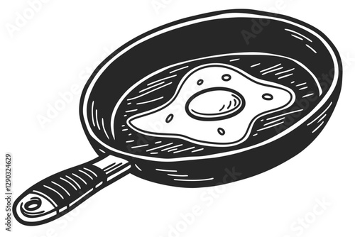 egg scrambled food silhouette vector illustration