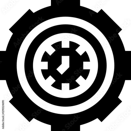 Minimalist time glyph icon in a monochrome vector style. This simple design symbolizes time management, scheduling, deadlines, and efficiency, making it ideal for business, productivity, and UI/UX des