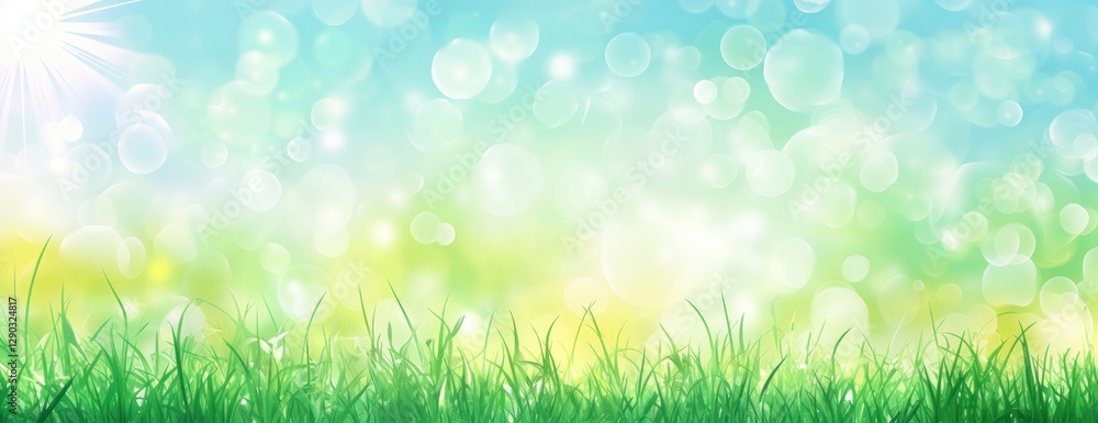 Obraz premium Spring grass background outdoors.