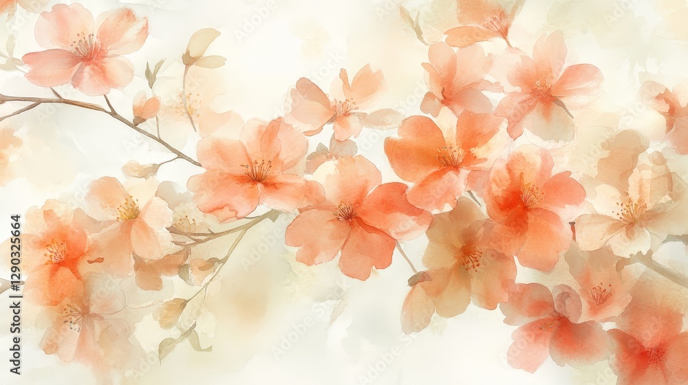 A soft, watercolor illustration of blooming flowers in pastel shades. A soft, watercolor illustration of blooming flowers in pastel shades.