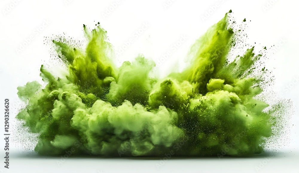 Green Powder Explosion Abstract Cloud Burst Green Powder Explosion Abstract Cloud Burst