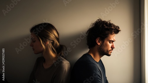 Relationship tension in a bedroom where a couple sleeps with their backs to each other. Featuring emotional distance and frustration
