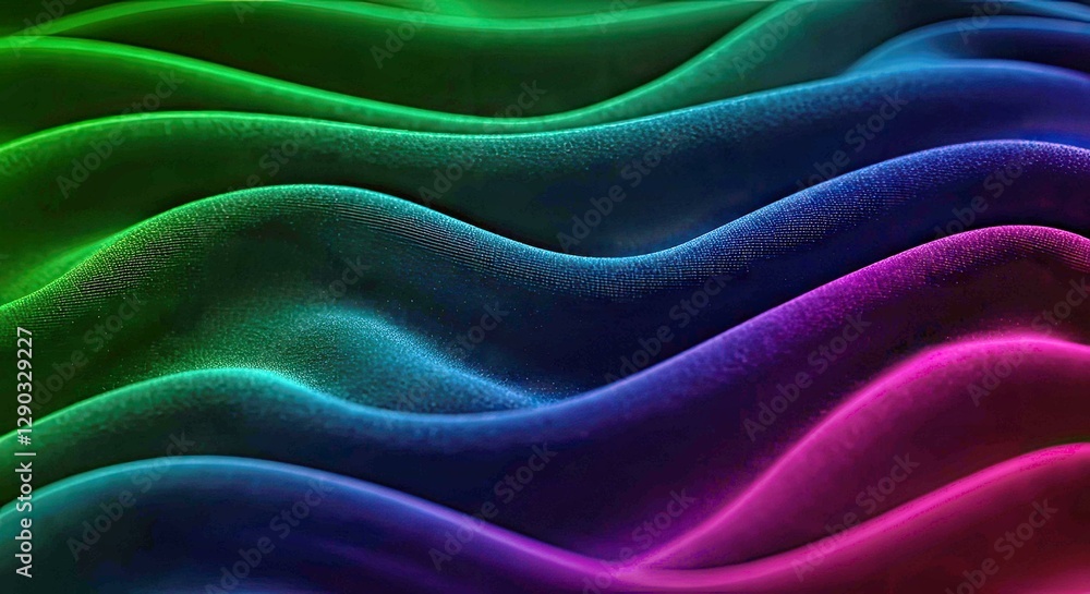 Obraz premium A Soft Fabric Texture With Undulating Velvet Folds, Creating a Play of Light and Shadow in Rich Jewel Tones of Emerald Green, Sapphire Blue, and Deep Amethyst