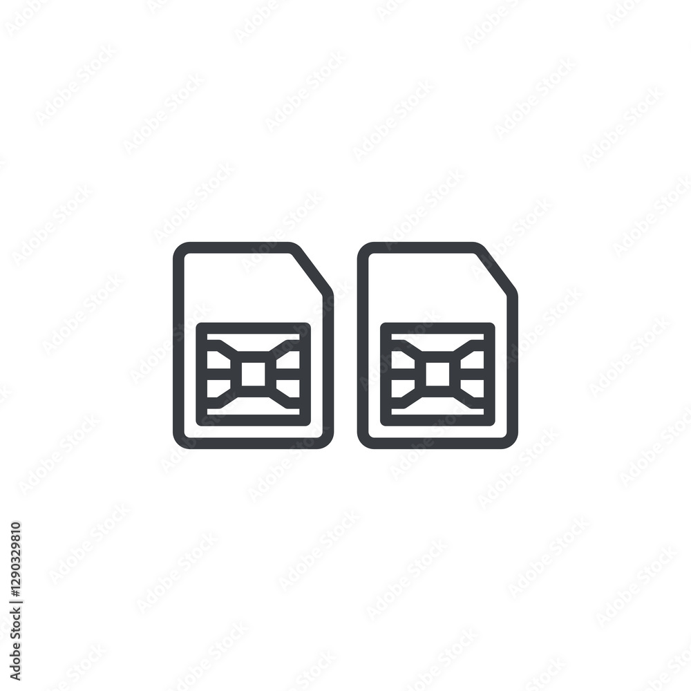 Dual SIM line icon Dual SIM line icon