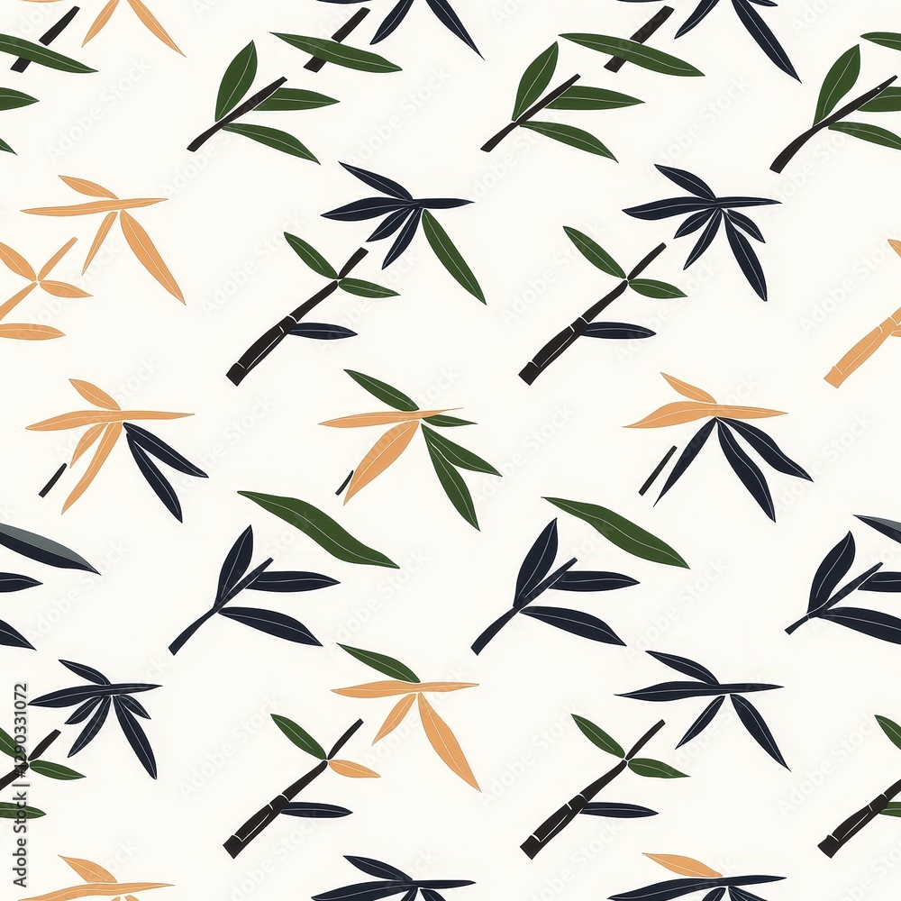 Intricate pattern featuring various leaves in different shapes and sizes against a soft background creating a natural look seamless pattern Intricate pattern featuring various leaves in different shapes and sizes against a soft background creating a natural look seamless pattern