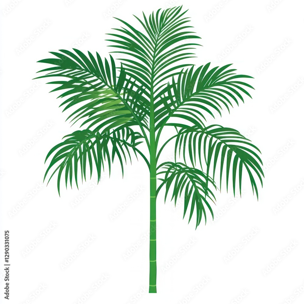 Fototapeta premium Tropical green tree illustration plant leaf.