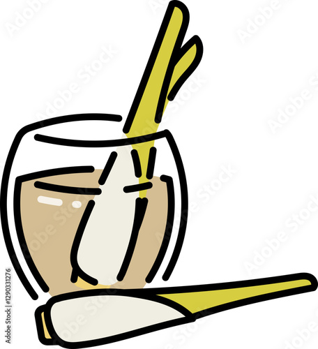 Wedang sereh line icon