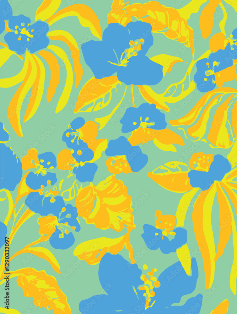 Obraz premium botanical floral vector seamless pattern with roses herbs and leaves big set background with flowers